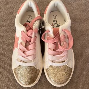 Art Class Glittery Pink and Gold Sneakers